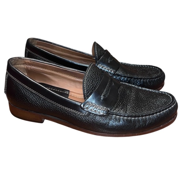 HS Trask Black Leather Penny Loafer Butter Soft Shoe Slip On Size 8M - Picture 1 of 9